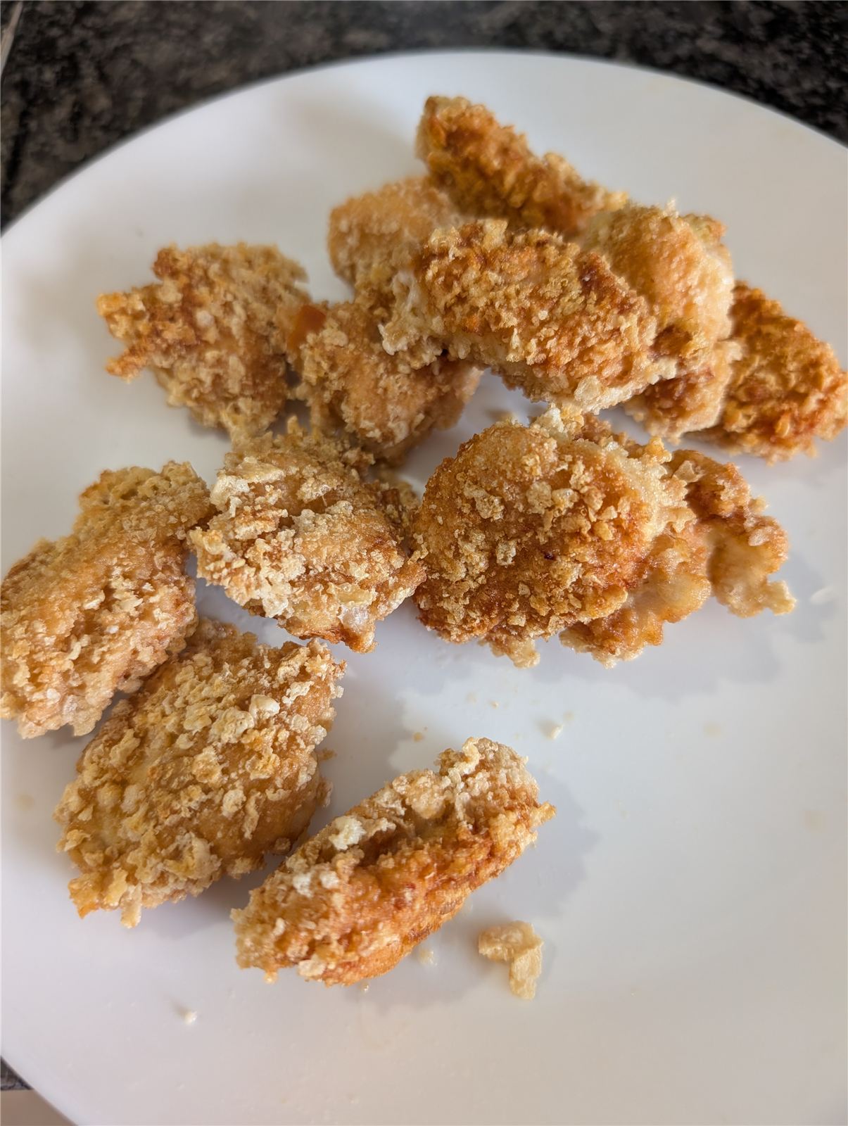 Homemade crispy fried chicken nuggets